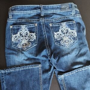 Women's Blue Embellished Jeans